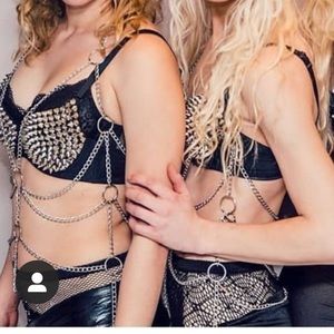 Silver body chain. One size